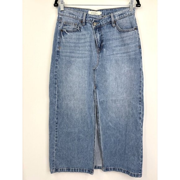 Hidden Midi Front Slit Peyton Denim Jean Skirt Size Small - Picture 3 of 8